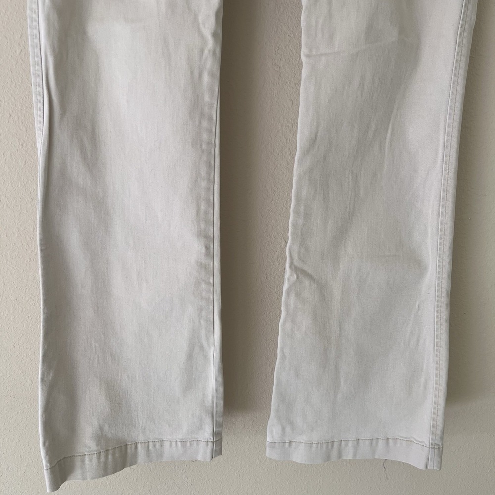 Vintage Y2K Abercrombie Fitch Low Rise Khaki Flare Pants 6 Long Tan Preppy - Picture 3 of 13
